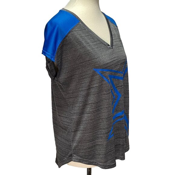 Dallas Cowboys Womens T Shirt Top M Gray Blue NFL Football Lightweight Active - Picture 2 of 7